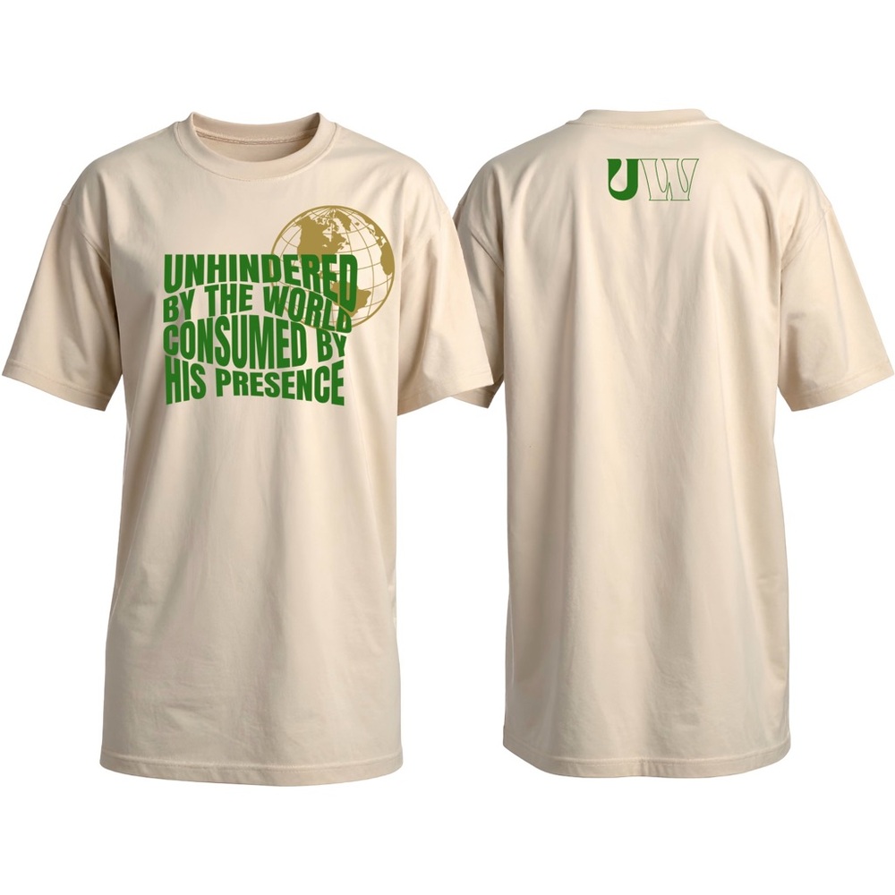Cream Graphic T-Shirt with Green Print